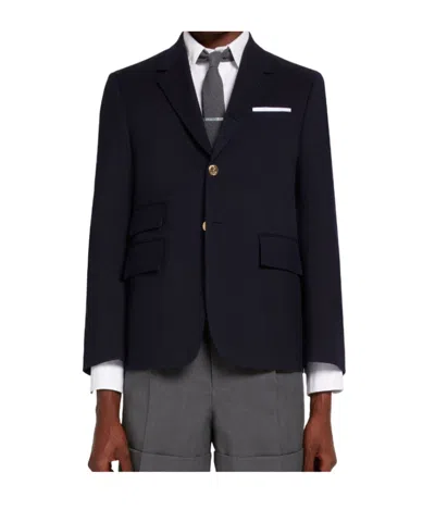 Thom Browne Single-breasted Wool Blazer In Black