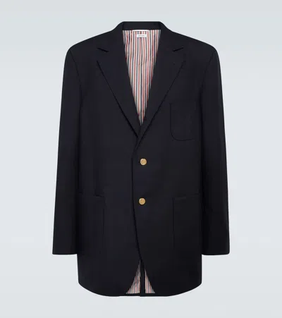 Thom Browne Single-breasted Wool Blazer In Blue