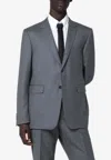 Thom Browne Grey Single-breasted Wool Jacket In Gray
