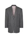 Thom Browne Single-breasted Wool Blazer In Gray