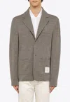 Thom Browne Grey Virgin Wool Single Breasted Jacket In Gray
