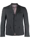 Thom Browne Single-breasted Wool Blend Blazer In Grey