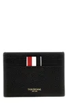 Thom Browne Textured Cowhide Leather Card Wallet With Iconic Striped Tab