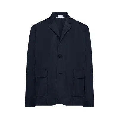 Pre-owned Thom Browne Single Chest Flap Pocket Coat 'navy' | Blue | Men's Size 4