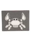 Thom Browne Single Gem Whale Card Holder In Light Grey