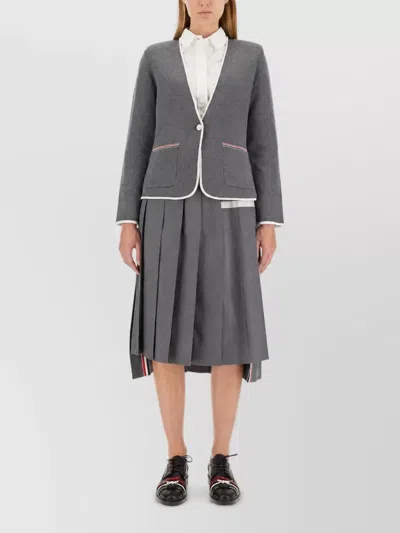 Thom Browne Single-breasted Blazer In Gray