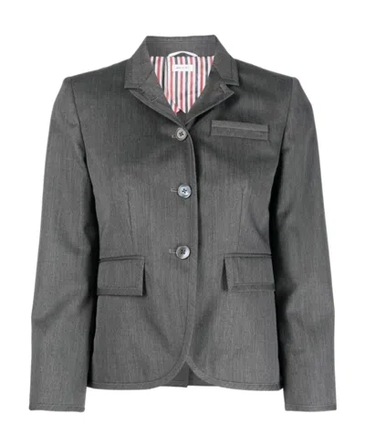 Thom Browne Single-breasted Tailored Blazer In Gray
