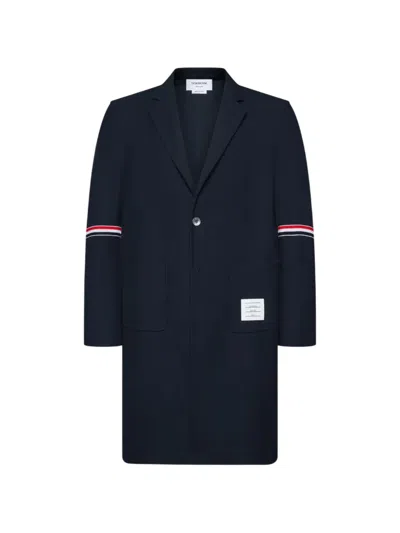 Thom Browne Single-button Coat In Blue