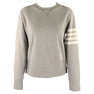 Pre-owned Thom Browne Size L Grey Red White Blue Cotton Stripe Cropped Pullover
