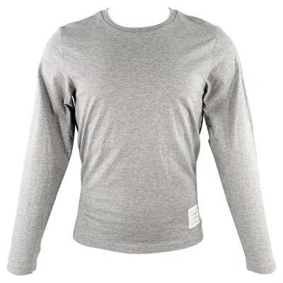 Pre-owned Thom Browne Size S Grey Cotton Crew Neck Long Sleeve T-shirt In Gray