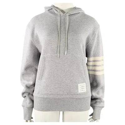 Pre-owned Thom Browne Size Xl Grey Cream Cashmere Wool Waffle Hoodie Casual Top In White
