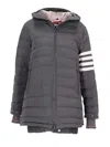 Thom Browne Down Fill Funnel Neck Ski Jacket With Intarsia In Gris