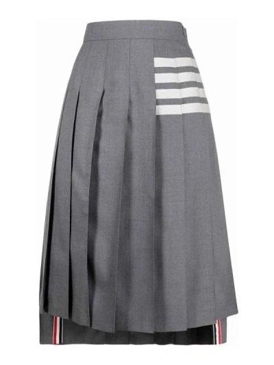 Thom Browne Pleated Skirt In Grey