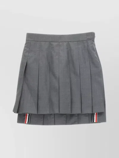 Thom Browne Skirt Back Pleat Stripe Detail In Gray