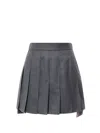 Thom Browne Rwb Pleated Mini Skirt In Med Grey