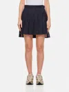 Thom Browne Women Mini Dropped Back Pleated Skirt In School Uniform Plain Weave In Blue