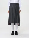 Thom Browne Medium Grey School Uniform Plain Weave Below-the-knee Pleated Skirt In Grau