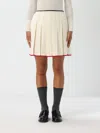 Thom Browne Needle Stitch Wool Pleated Mini Skirt In Weiss
