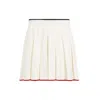 Thom Browne Needle Stitch Wool Pleated Mini Skirt In White