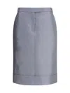 Thom Browne Tailored Midi Skirt Back Slit In Gray