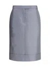 Thom Browne Tailored Midi Skirt Back Slit In Gray