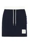 Thom Browne Blocked 4 Bar Mini Skirt With Side Slits In Black
