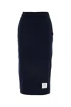 Thom Browne Gingham Jacquard Cotton Midi Skirt In Blue
