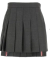Thom Browne Dark Grey Wool Mini Skirt In Gray