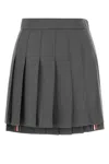 Thom Browne Pleated Tailored Skirt With Structured Waistband In Grey
