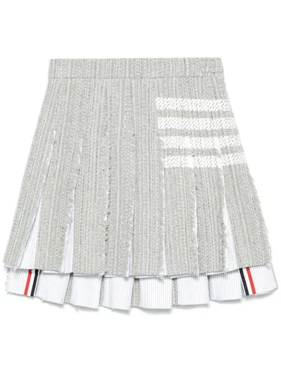 THOM BROWNE THOM BROWNE 4BAR COTTON BLEND SKIRT