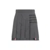 Thom Browne Thigh Length Dropped Back Pleated Skirt In Grey