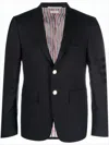 Thom Browne Sleek Tailored Suit Jacket With Notch Lapel And Metallic Buttons In Black
