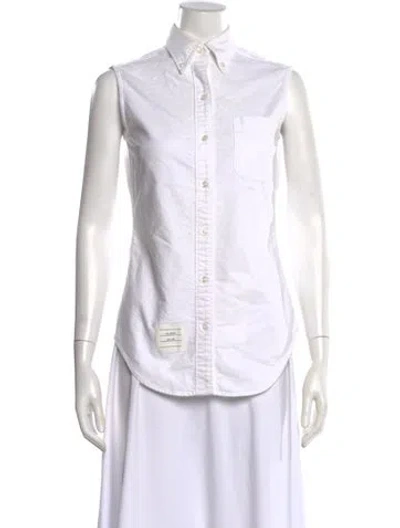 Pre-owned Thom Browne Sleeveless Button-up Top In Neutral