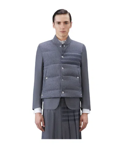 Thom Browne Sleeveless Down Vest In Gray
