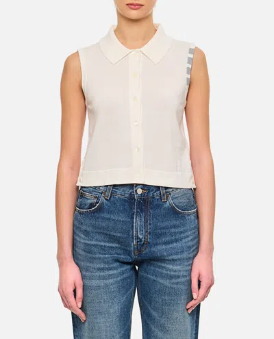 Thom Browne Sleeveless Jersey Shirt In Weiss