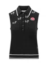 Thom Browne Polo Shirt With Rose And Hector Logo In Black