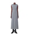 Thom Browne Sleeveless Split Wool Dress In Gray