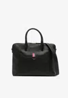 Thom Browne Slim Briefcase In Grained Leather In Black