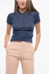 Thom Browne Slim Fit Wool 5 Buttons Polo In Blue