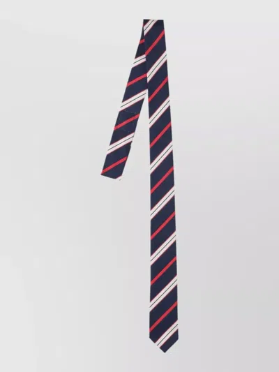 Thom Browne Slim Stripe Tie Narrow Modern Shape In Blue
