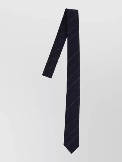 Thom Browne Slim Striped Tie Traditional Pointed Shape In Multi