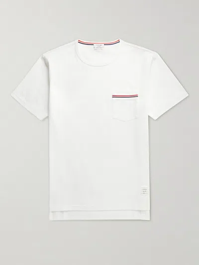 Thom Browne White Medium Weight Cotton Jersey T-shirt