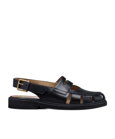 Thom Browne Slingback Cut-out Sandals In Black