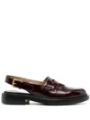 Thom Browne Slingback-strap Leather Loafers In Red