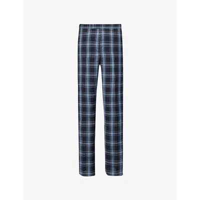 Thom Browne Mens Dark Navy Slip-pocket Straight-leg Low-rise Wool And Linen-blend Trousers
