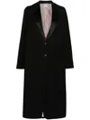 Thom Browne Slub-texture Single-breasted Coat In 黑色
