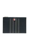 Thom Browne Small 4-bar Stripe Document Holder In Blau