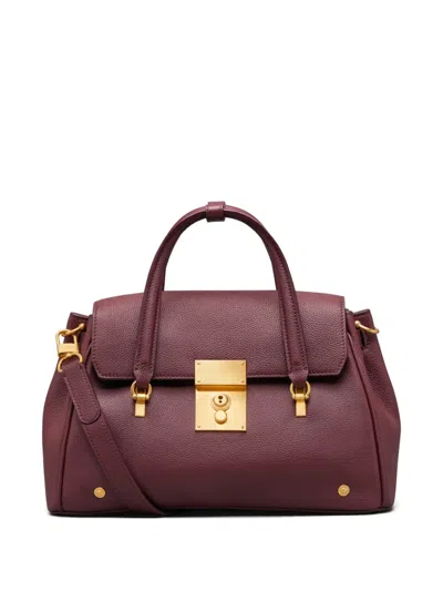Thom Browne Small Bolton Bag In Soft Pebble Grain Leather In White