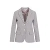 Thom Browne White Small Check Cotton Jacket In Multi