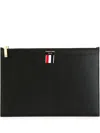 THOM BROWNE THOM BROWNE SMALL DOCUMENT HOLDER IN PEBBLE GRAIN LEATHER ACCESSORIES